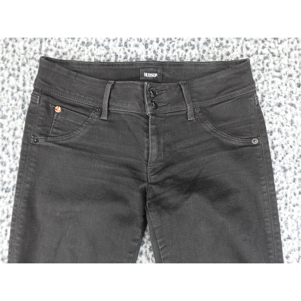Hudson Collin Skinny Jeans Womens 27 Black Flap Pocket NW422ZAJ - Picture 2 of 13